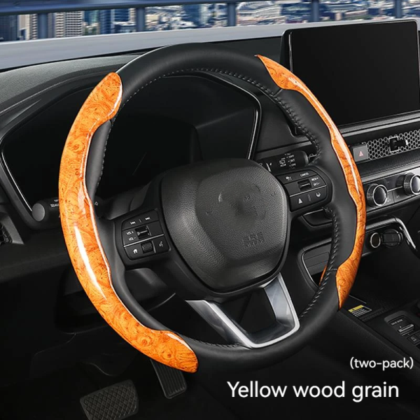 Two Part Wooden Steering Cover for Cars