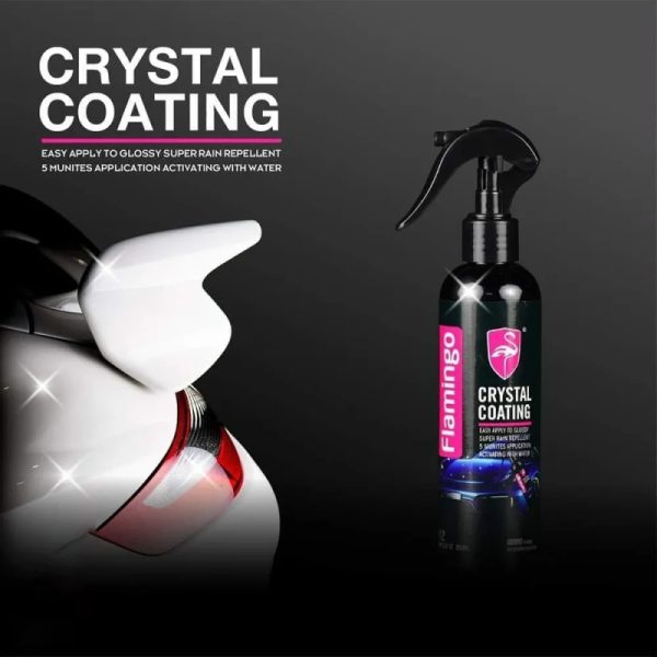 Flamingo Crystal Coating 250ml, Ceramic Coating for Motorcycle Car Paint Care Nano Hydrophobic Coating Waterproof High Gloss Shine Liquid Polish Wax