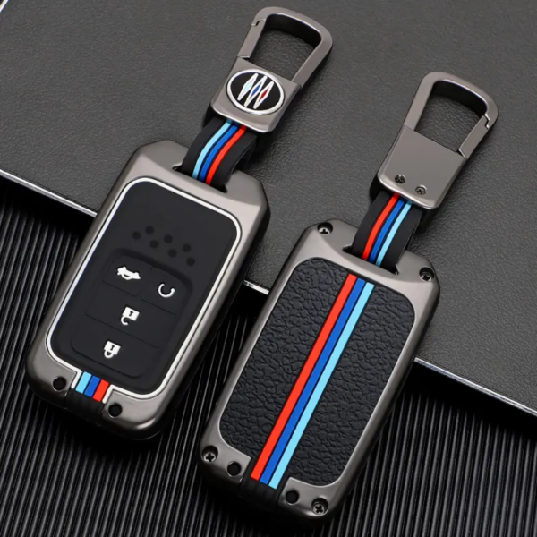 Metal Car Remote Cover with Silicone Case for Honda Civic, Vezel, BRV, CRV, HRV, City & Accord