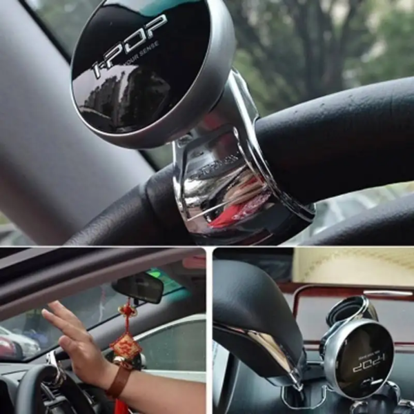 I Pop Steering Wheel power handle Universal wheel Spinner Knob in Black Color 1 ps