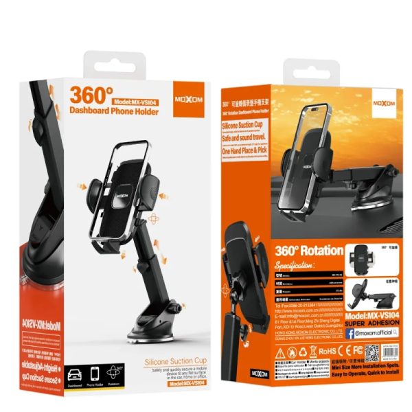 MOXOM MX-VS104 Car Mobile holder Dashboard And Glass Fitting