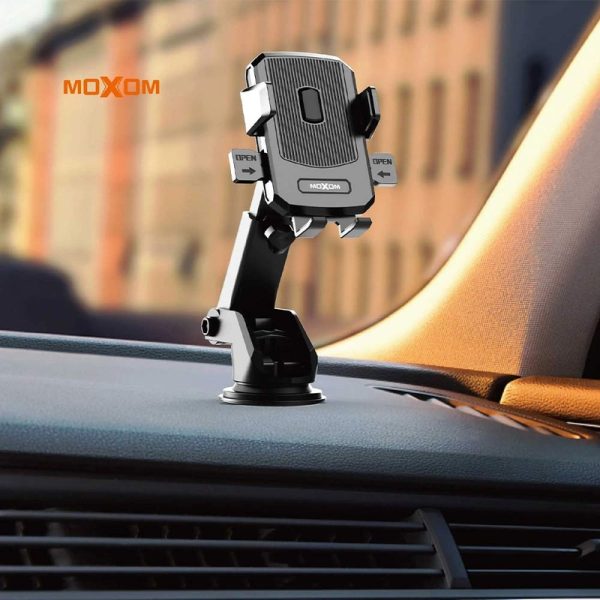 MOXOM Car Phone Holder | MX-VS27 Strong Man Extendable 360 Rotating | Car Windshield Dashboard