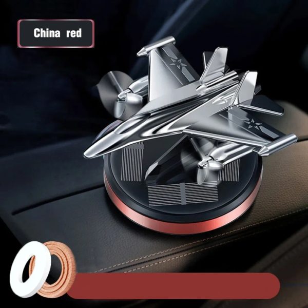 Premium Car Solar Fighter Airplane Showpiece with Air Freshener - Style Meets Freshness