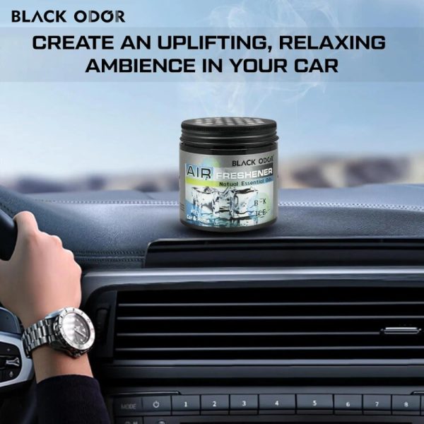 BLACK ODOR Air Freshener Natural Essential Oils Scented Home, and Office Jelly type (180 gm)