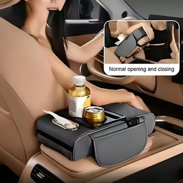 Luxury Car Rear Armrest Console Box | Built-in Cup Holder & Tissue Box | Ultimate Comfort & Style