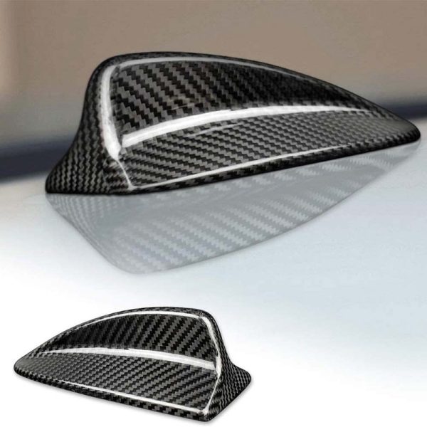Carbon Fiber Car Shark Fin Antenna Cover Radio Signal Black (7.6'')