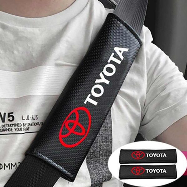 Toyota Car Seat Belt Cover Shoulder Pad Protection Carbon Fiber 2pcs