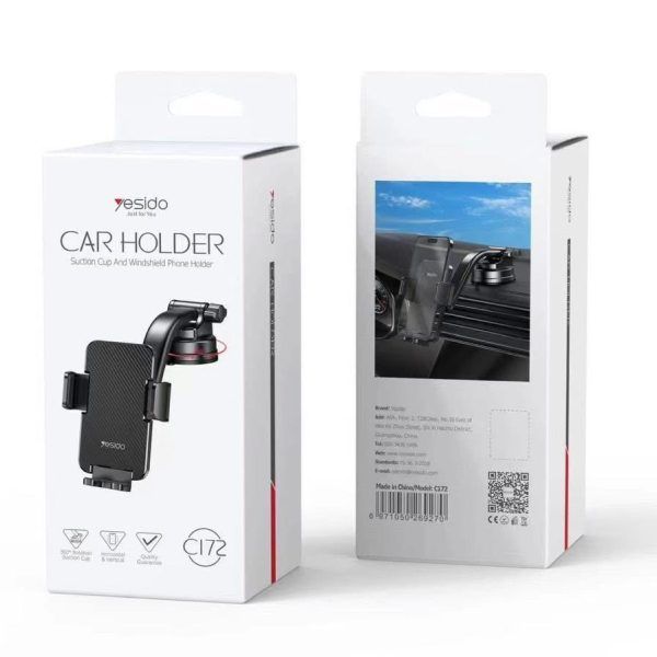 yesido C172 mobile phone holder multifunctional car telescopic rotary suction cup clip car mobile phone holder