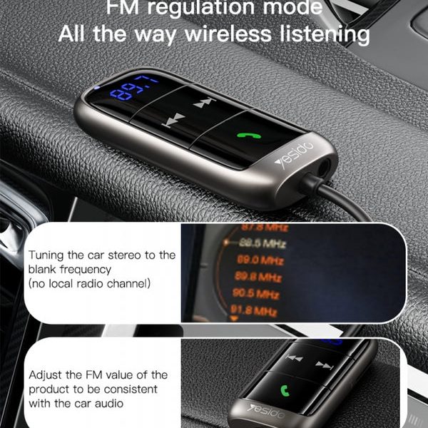 yesido Fm receiver, wireless and Aux car Fm Audio adapter model YAUB2