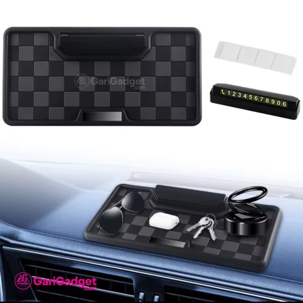 Car Dashboard Mats with Adjustable Parking Number Card – Non-Slip Mobile Holder for Ultimate Organization