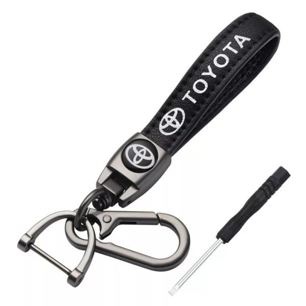 Toyota Artificial Leather Key Ring Durable Keychain for Car Enthusiasts 1 ps