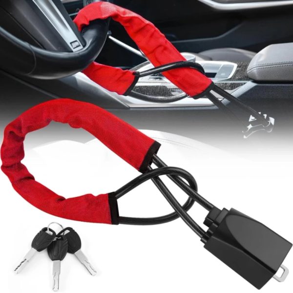 Car Universal Steering Wheel Lock - Strong, Durable, and Unbeatable Theft Protection for Your Vehicle