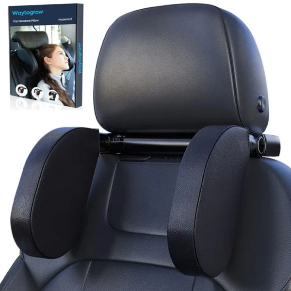 Car Headrest Pillow Travel Pillow, Soft Velvet Adjustable Car Seat Headrest Pillow Head Neck Support 1 pcs