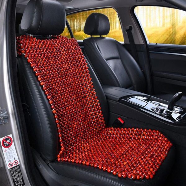 Natural Wooden Car Bead Seat Cushion Truck Chair Cushion for Summer Stress Free All Day 1-Ps