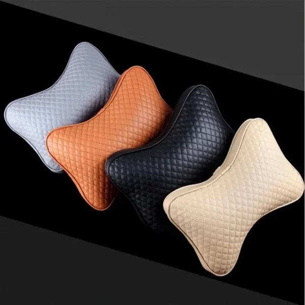 Artificial Leather Neck Pillow- 2 Pieces Set