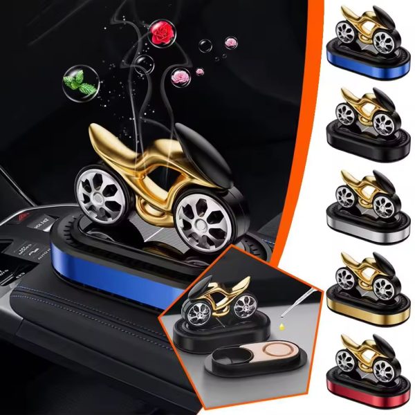 1Set Solar Rotating Vehicle Mounted Fragrance Center Console Dynamic Motorcycle High-end Car Accessories Car Mounted Perfume