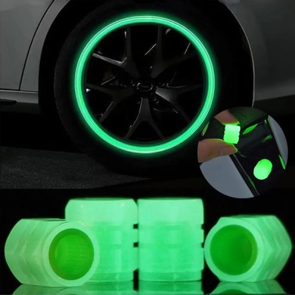 Car Tire Valve Cap Reflector 4 Pcs/Set