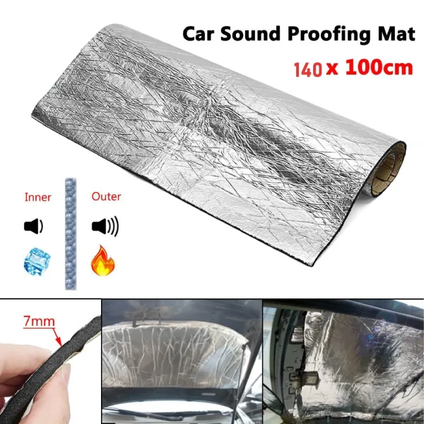 Car Heat and Sound Proofing Insulation Foam – Waterproof & Fire Resistant (140*100 cm))