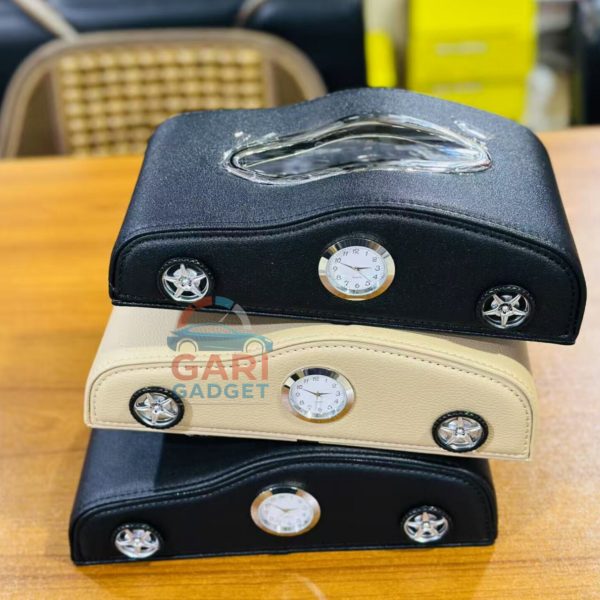 Car Shape Tissue box with Clock