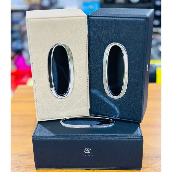 Luxury PU Leather Car Tissue Box Holder – Trendy Rectangular Shape Tissue Box Holder for Every Vehicle